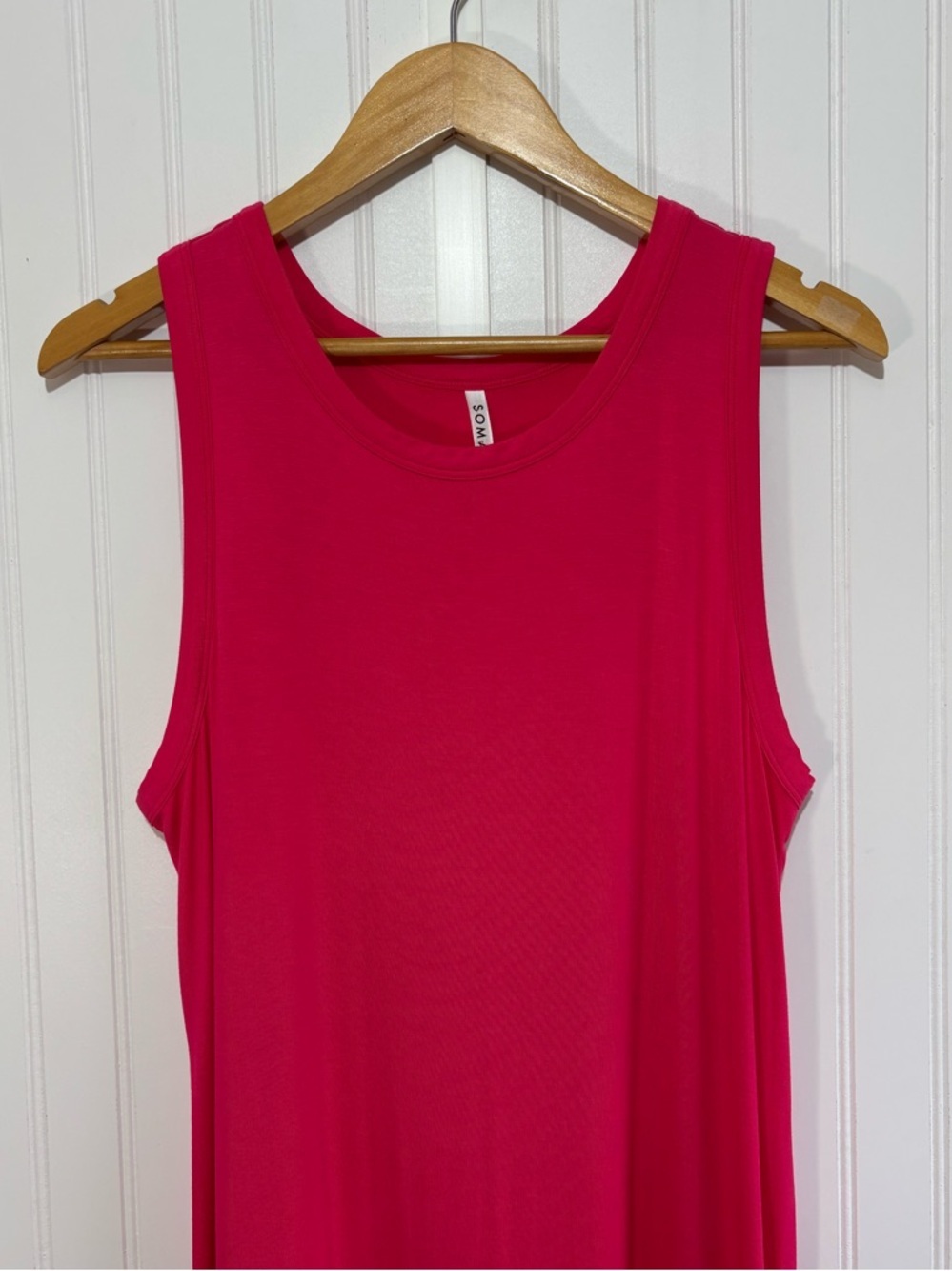 Soma Cool Nights Pink Long Tank Sleep Dress With Side Slit Size M - Picture 4 of 10